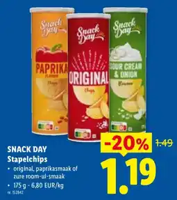 Lidl Snack day stapelchips aanbieding