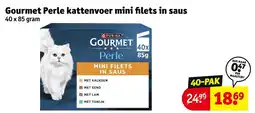 Kruidvat Gourmet Perle kattenvoer mini filets in saus aanbieding