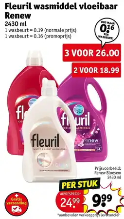 Kruidvat Fleuril wasmiddel vloeibaar aanbieding