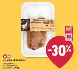 Delhaize Gerookte kipballotine aanbieding