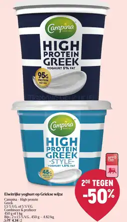 Delhaize Eiwitrijke yoghurt op Griekse wijze aanbieding
