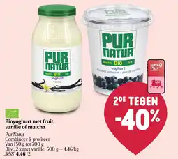 Delhaize Bioyoghurt met fruit aanbieding