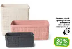 Xenos Diverse plastic opbergbakken of manden aanbieding