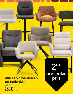 Leen Bakker Alle eetkamerstoelen en barkrukken aanbieding