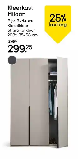 Leen Bakker Kleerkast Milaan aanbieding