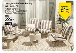 Leen Bakker L loungeset palmas 3-delig aanbieding