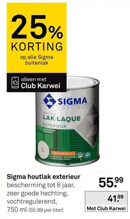 Karwei Sigma houtlak exterieur aanbieding