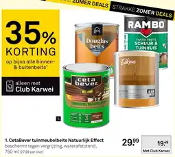 Karwei CetaBever tuinmeubelbeits Natuurlijk Effect aanbieding