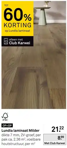 Karwei Lundia laminaat Milder aanbieding