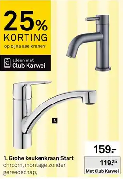 Karwei Grohe keukenkraan Start aanbieding