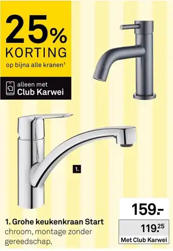 Karwei Grohe keukenkraan Start aanbieding
