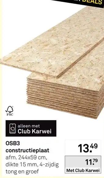 Karwei OSB3 constructieplaat aanbieding