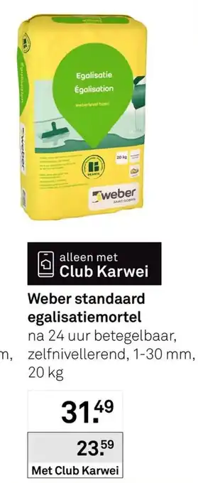 Karwei Weber standaard egalisatiemortel aanbieding