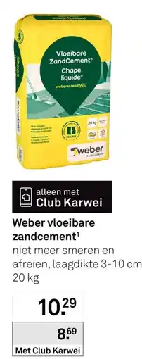 Karwei Weber vloeibare zandcement aanbieding