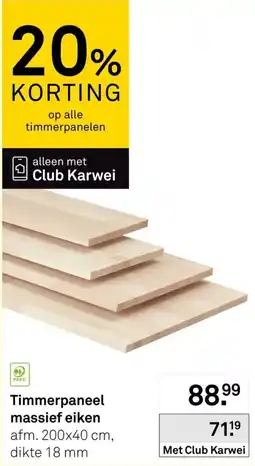 Karwei Timmerpaneel massief eiken aanbieding