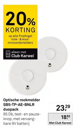 Karwei Optische rookmelder SB5-TP-AE-BNLR duopack aanbieding