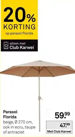 Karwei Parasol Florida aanbieding