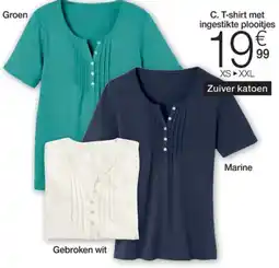 Damart T-shirt met ingestikte plooitjes aanbieding