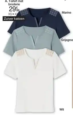 Damart T-shirt met broderie aanbieding