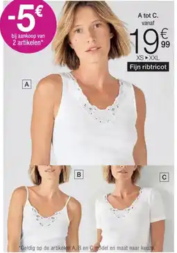Damart Essential T-shirts in Zuiver Kamkatoen aanbieding