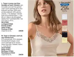 Damart Topje in Jersey met fijne Bandjes en Kant, Climatyl aanbieding