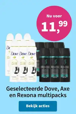 Plein.nl Geselecteerde Dove, Axe en Rexona multipacks aanbieding
