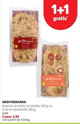 Spar Mediterraneo focaccia aanbieding