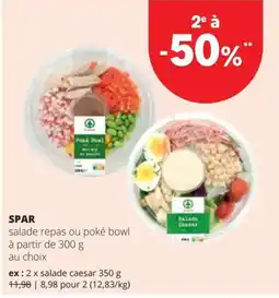 Spar salade repas ou poké bowl aanbieding