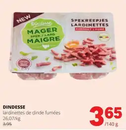 Spar dindesse lardinettes de dinde fumées aanbieding