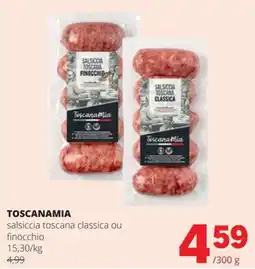 Spar Toscanamia salsiccia toscana classica ou finocchio aanbieding