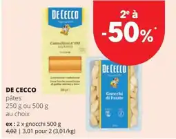 Spar De Cecco pâtes aanbieding