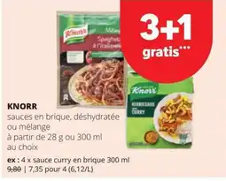 Spar Knorr sauces en brique, déshydratée ou mélange aanbieding