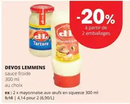 Spar Devos lemmens sauce froide aanbieding
