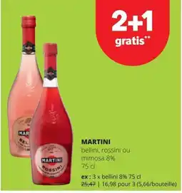 Spar Martini bellini rossini ou mimosa aanbieding