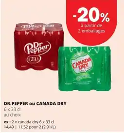 Spar dr pepper ou canada dry aanbieding