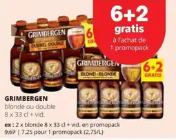 Spar Grimbergen blonde ou double aanbieding