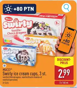 ALDI Mucci swirly ice cream cups aanbieding