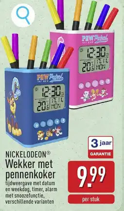 ALDI Nickelodeon wekker met pennenkoker aanbieding