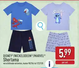 ALDI Disney nickelodeon marvel shortama aanbieding