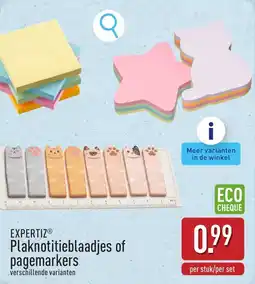 ALDI Expertiz plaknotitieblaadjes of pagemarkers aanbieding