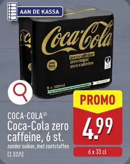 ALDI Coca-Cola zero caffeine aanbieding