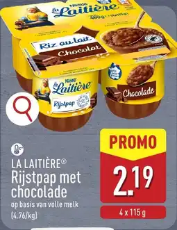 ALDI La laitière rijstpap met chocolade aanbieding