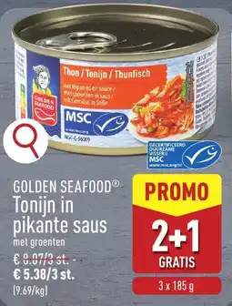 ALDI Golden seafood tonijn in pikante saus aanbieding