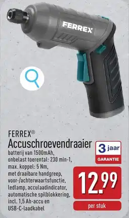 ALDI Ferrex accuschroevendraaier aanbieding
