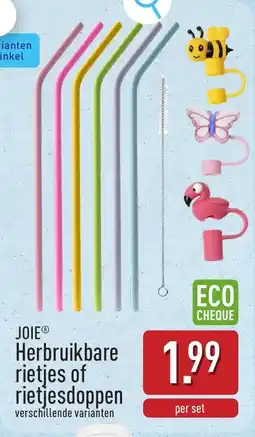 ALDI Joie herbruikbare rietjes of rietjesdoppen aanbieding