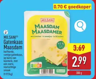 ALDI Milsani gatenkaas maasdam aanbieding