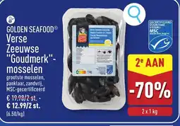 ALDI Golden seafood verse zeeuwse goudmerk mosselen grootste mosselen aanbieding