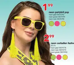Yess neon partybril pop aanbieding