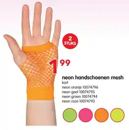 Yess neon handschoenen mesh aanbieding