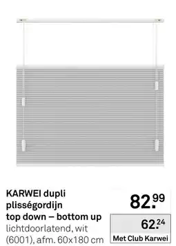 Karwei Karwei dupli plisségordijn top down - bottom up aanbieding
